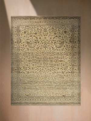 Brynna Hand-knotted Wool & Bamboo Silk Rug - Khaki