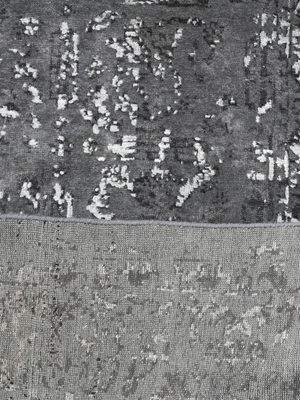 Veyra Hand-knotted Wool & Bamboo Silk Rug - Charcoal