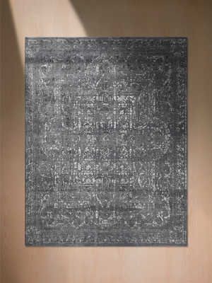 Veyra Hand-knotted Wool & Bamboo Silk Rug - Charcoal