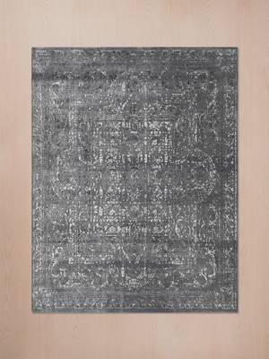 Veyra Hand-knotted Wool & Bamboo Silk Rug - Charcoal