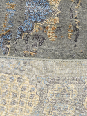Ossian Hand-knotted Wool & Bamboo Silk Rug - Grey
