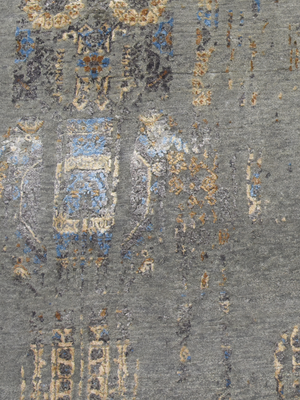 Ossian Hand-knotted Wool & Bamboo Silk Rug - Grey
