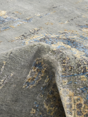 Ossian Hand-knotted Wool & Bamboo Silk Rug - Grey