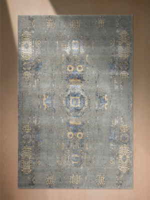 Ossian Hand-knotted Wool & Bamboo Silk Rug - Grey