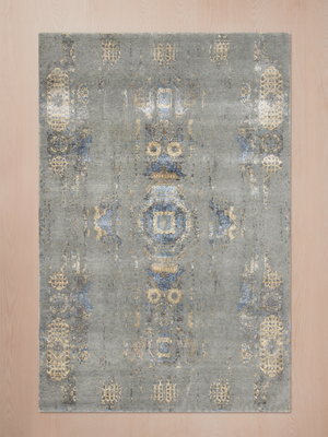 Ossian Hand-knotted Wool & Bamboo Silk Rug - Grey