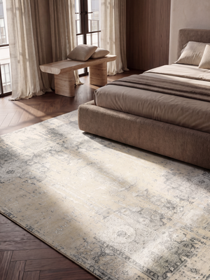 Toor Wool & Bamboo Silk Hand-Knotted Rug - Khaki