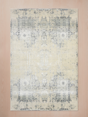 Toor Wool & Bamboo Silk Hand-Knotted Rug - Khaki