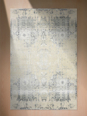 Toor Wool & Bamboo Silk Hand-Knotted Rug - Khaki