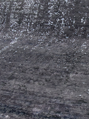 Ruvan Hand-knotted Wool & Bamboo Silk Rug - Charcoal