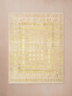 Umar Wool & Bamboo Silk Hand-Knotted Rug - Beige