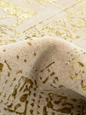 Umar Wool & Bamboo Silk Hand-Knotted Rug - Beige
