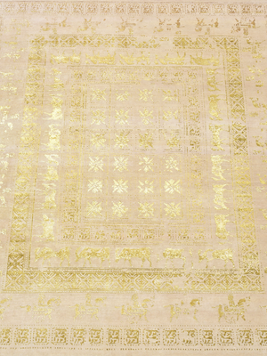 Umar Wool & Bamboo Silk Hand-Knotted Rug - Beige