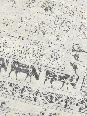 Umar Wool & Bamboo Silk Hand-Knotted Rug - Grey