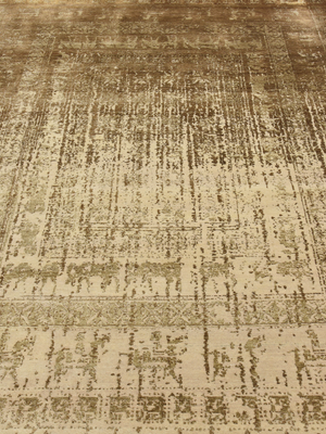 Tindra Hand-knotted Wool & Bamboo Silk Rug - Antique Brown