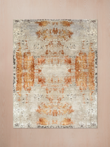 Caelis Hand-Knotted Wool & Bamboo Silk Rug - Rust