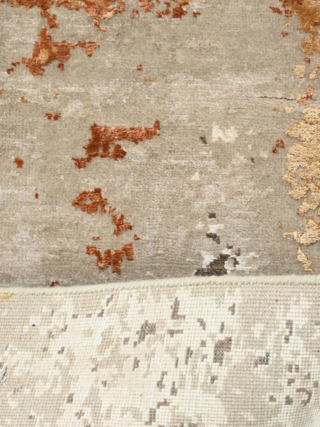 Caelis Hand-Knotted Wool & Bamboo Silk Rug - Rust