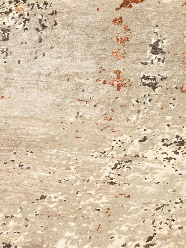 Caelis Hand-Knotted Wool & Bamboo Silk Rug - Rust