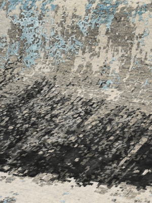 Arven Hand-Knotted Wool & Bamboo Silk Abstract Rug - Grey
