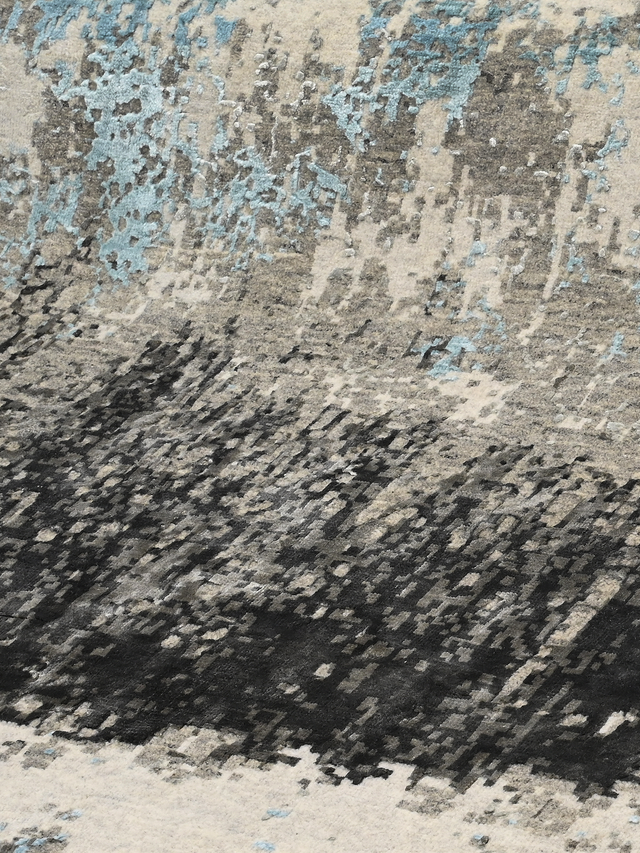 Arven Hand-Knotted Wool & Bamboo Silk Rug - Grey