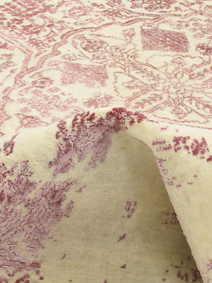Shirin Rose Wool & Bamboo Silk Hand-Knotted Rug - Rose
