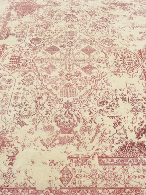 Shirin Rose Wool & Bamboo Silk Hand-Knotted Rug - Rose