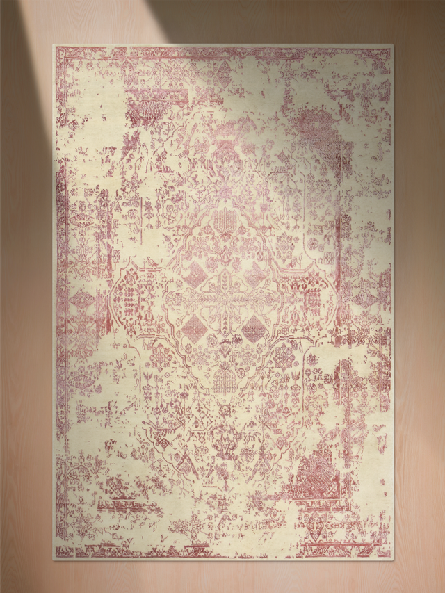Shirin Rose Wool & Bamboo Silk Hand-Knotted Rug