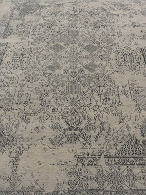 Voran Hand-knotted Wool & Bamboo Silk Rug - Charcoal