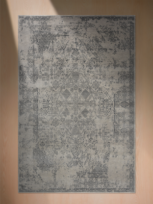 Voran Hand-knotted Wool & Bamboo Silk Rug - Charcoal