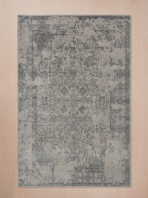 Voran Hand-knotted Wool & Bamboo Silk Rug - Charcoal