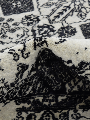 Elyth Hand-knotted Wool & Bamboo Silk Rug - Black