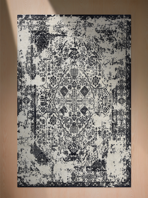 Elyth Hand-knotted Wool & Bamboo Silk Rug - Black