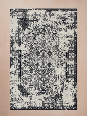 Elyth Hand-knotted Wool & Bamboo Silk Rug - Black