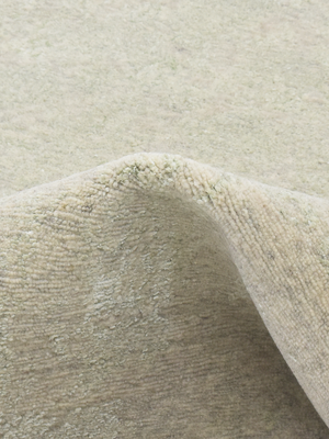Clare Khaki Wool & Bamboo Silk Hand-Knotted Rug - Khaki