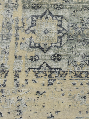 Nerai Hand-knotted Wool & Bamboo Silk Rug - Khaki