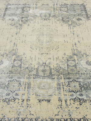 Nerai Hand-knotted Wool & Bamboo Silk Rug - Khaki