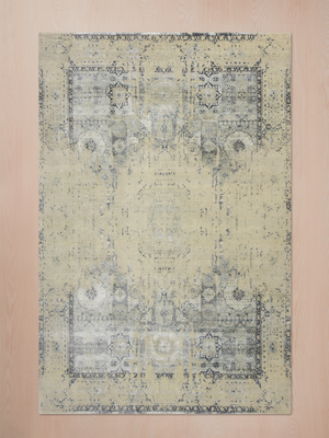 Nerai Hand-knotted Wool & Bamboo Silk Rug - Khaki