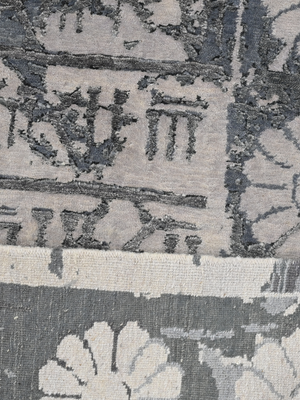 Sable Hand-knotted Wool & Bamboo Silk Rug - Charcoal