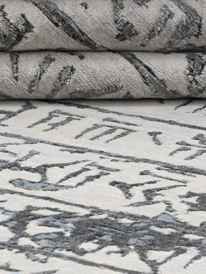 Sable Hand-knotted Wool & Bamboo Silk Rug - Charcoal