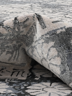 Sable Hand-knotted Wool & Bamboo Silk Rug - Charcoal