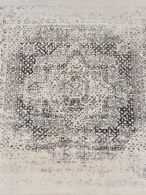 Mezra Hand-knotted Wool & Bamboo Silk Rug - Charcoal