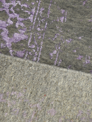 Veska Hand-knotted Wool & Bamboo Silk Rug - Charcoal