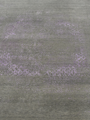 Veska Hand-knotted Wool & Bamboo Silk Rug - Charcoal