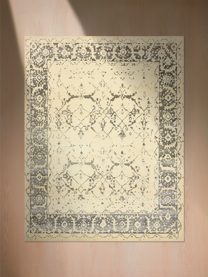Rhevan Hand-knotted Wool & Bamboo Silk Rug - Beige