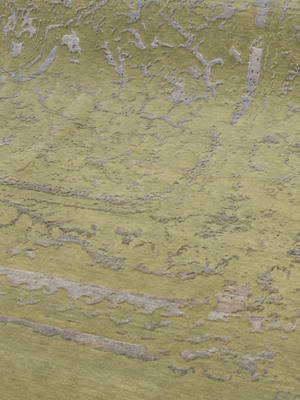 Olera Hand-knotted Wool & Bamboo Silk Rug - Olive