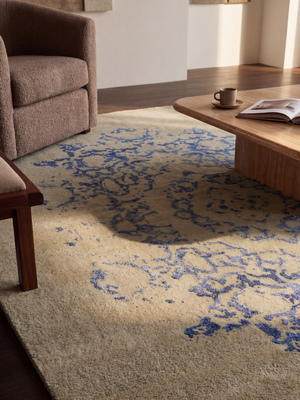 Raun Wool & Bamboo Silk Hand-Knotted Rug - Blue