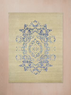 Raun Wool & Bamboo Silk Hand-Knotted Rug - Blue