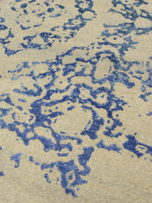 Raun Wool & Bamboo Silk Hand-Knotted Rug - Blue