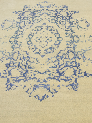 Raun Wool & Bamboo Silk Hand-Knotted Rug - Blue