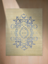 Raun Wool & Bamboo Silk Hand-Knotted Rug - Blue