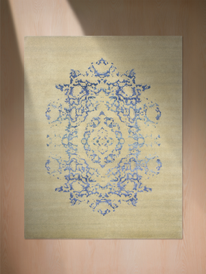 Raun Wool & Bamboo Silk Hand-Knotted Rug - Blue